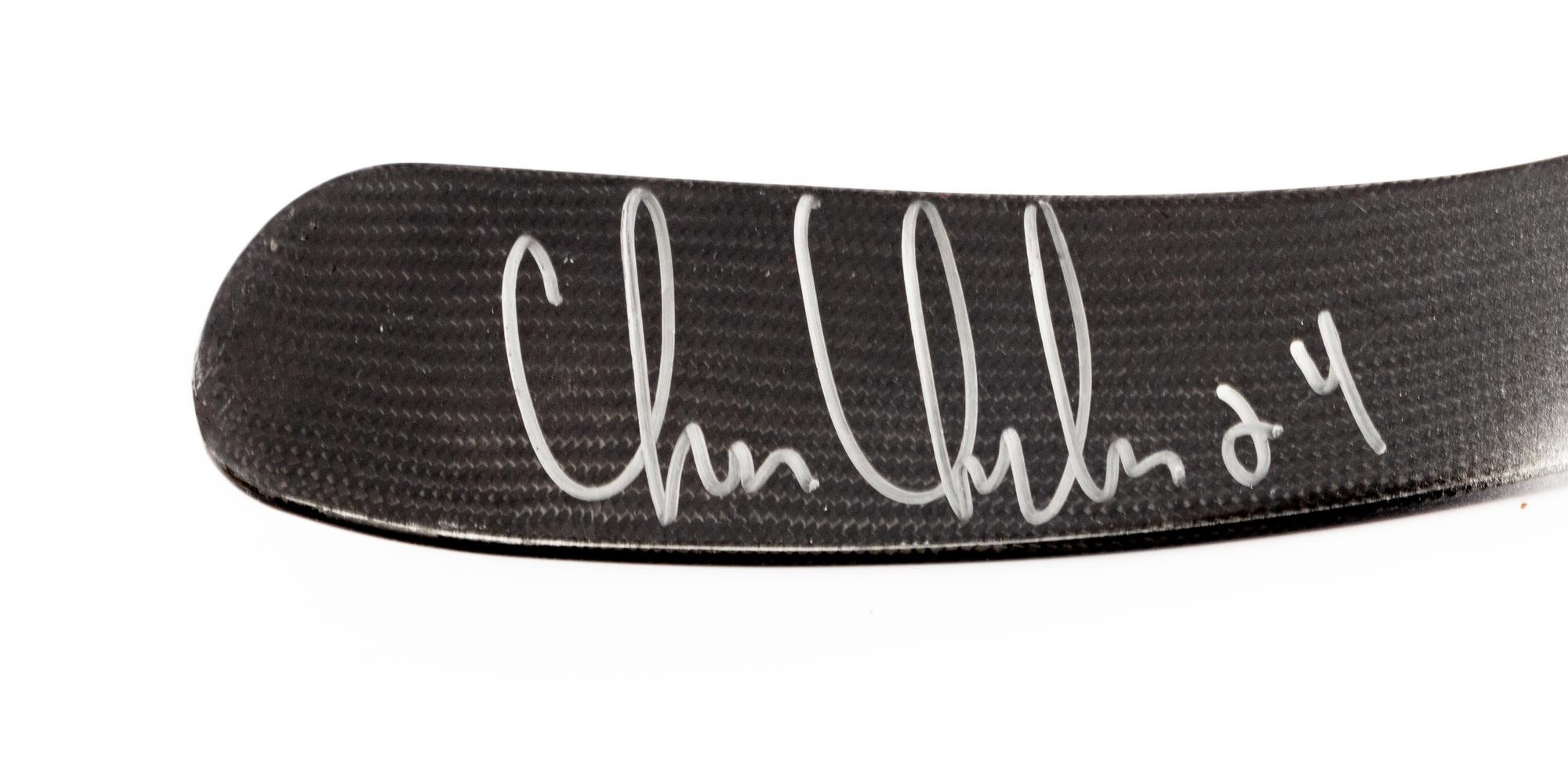 A Chris Chelios Signed Autograph Game Used / Issued Hockey Stick