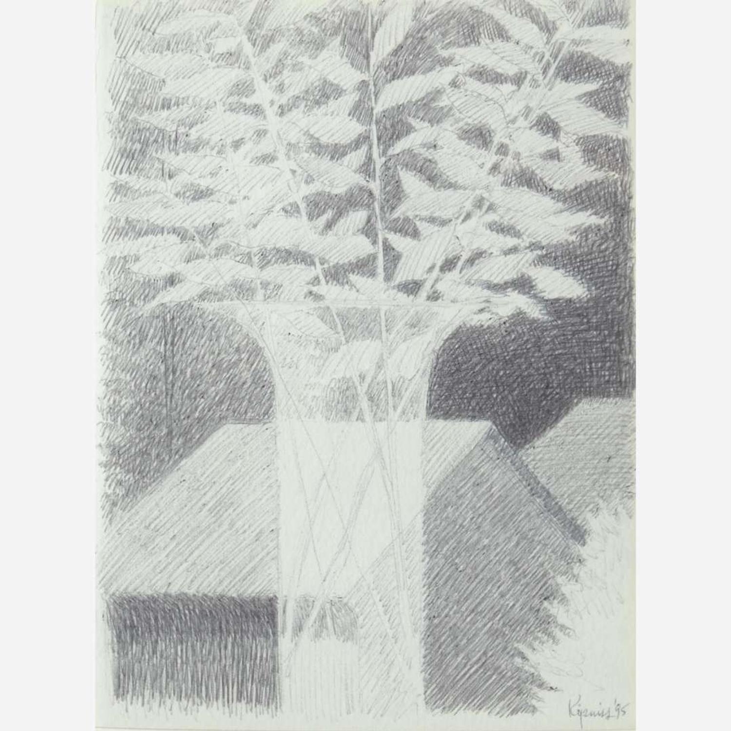 Robert Kipniss (American, b.1931) Clear vase & sheds