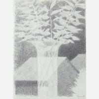 Robert Kipniss (American, b.1931) Clear vase & sheds