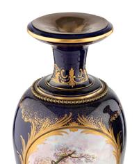 A Pair of Sèvres Style Gilt Metal Mounted Porcelain Vases
