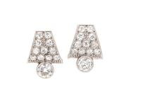 ART DECO, FRENCH, DIAMOND CLIPS