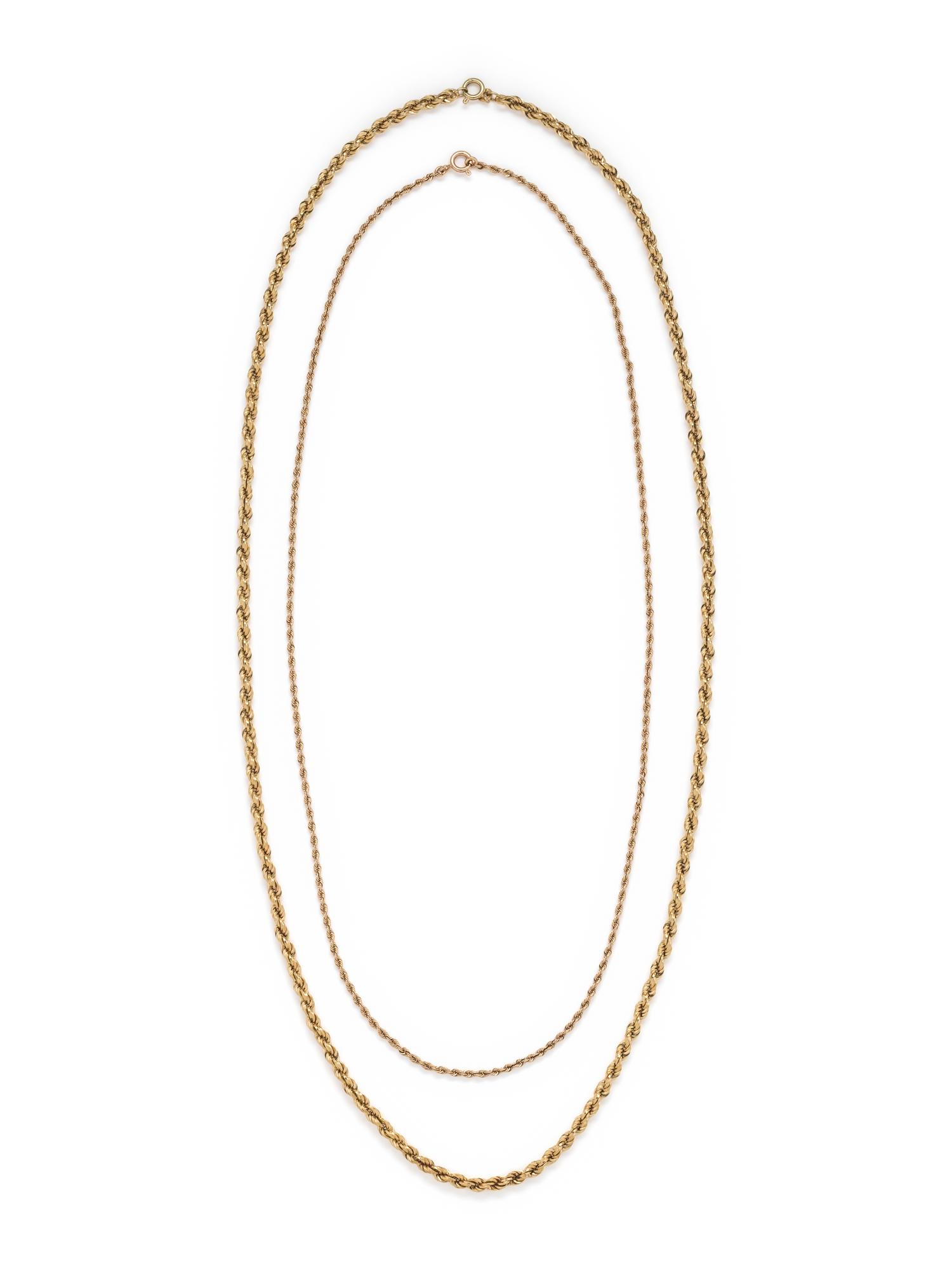 COLLECTION OF YELLOW GOLD NECKLACES
