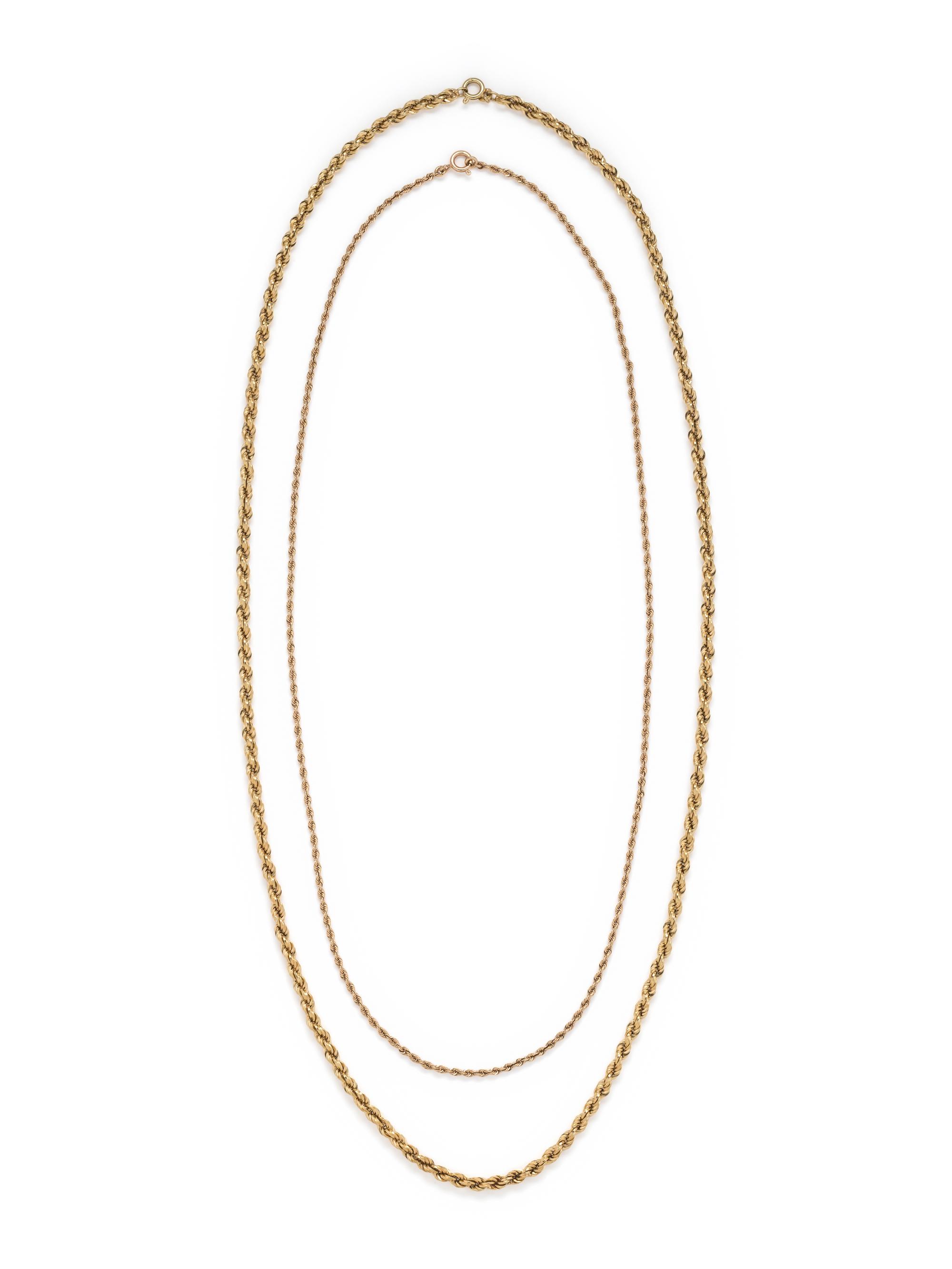 COLLECTION OF YELLOW GOLD NECKLACES