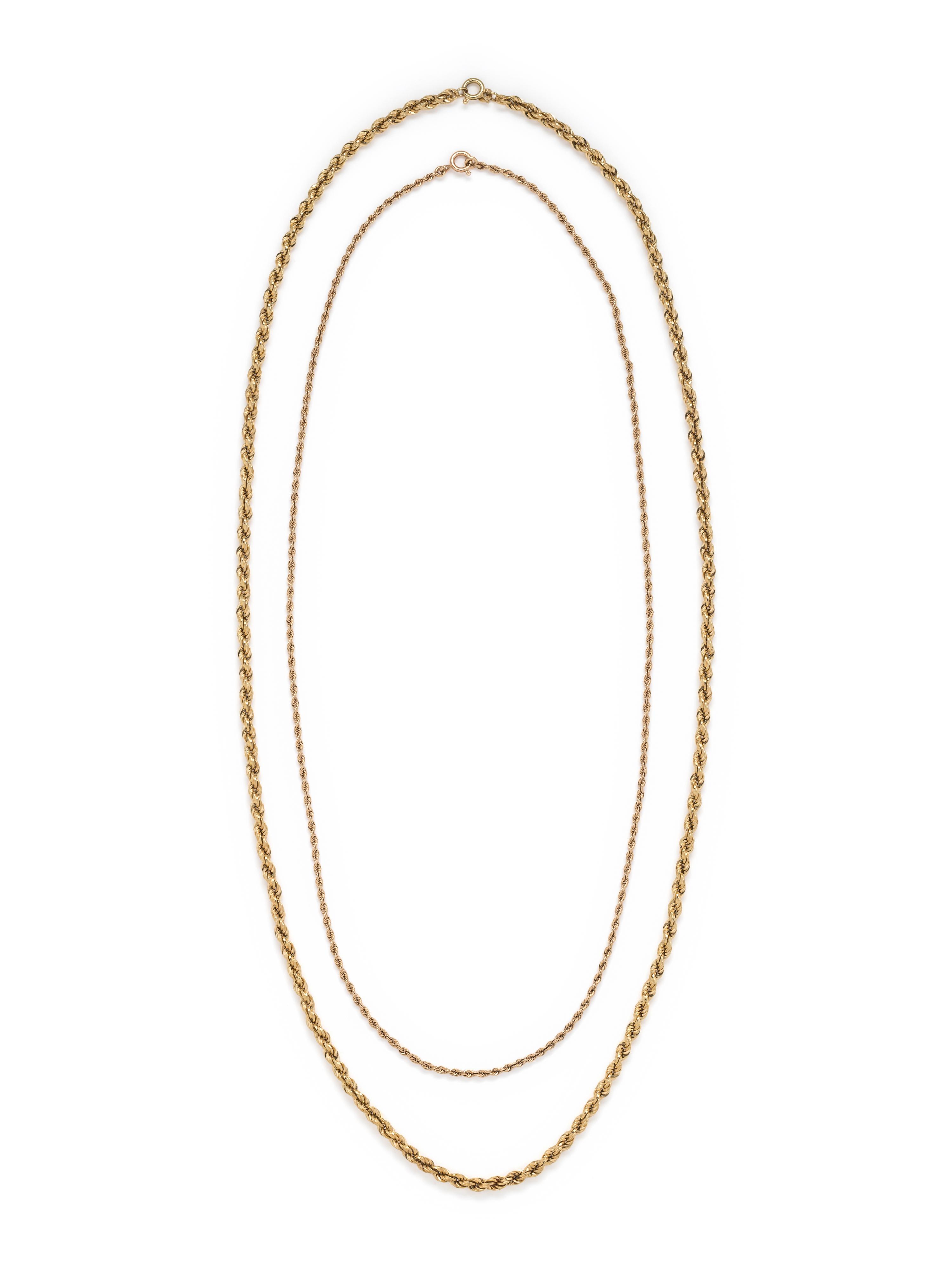 COLLECTION OF YELLOW GOLD NECKLACES