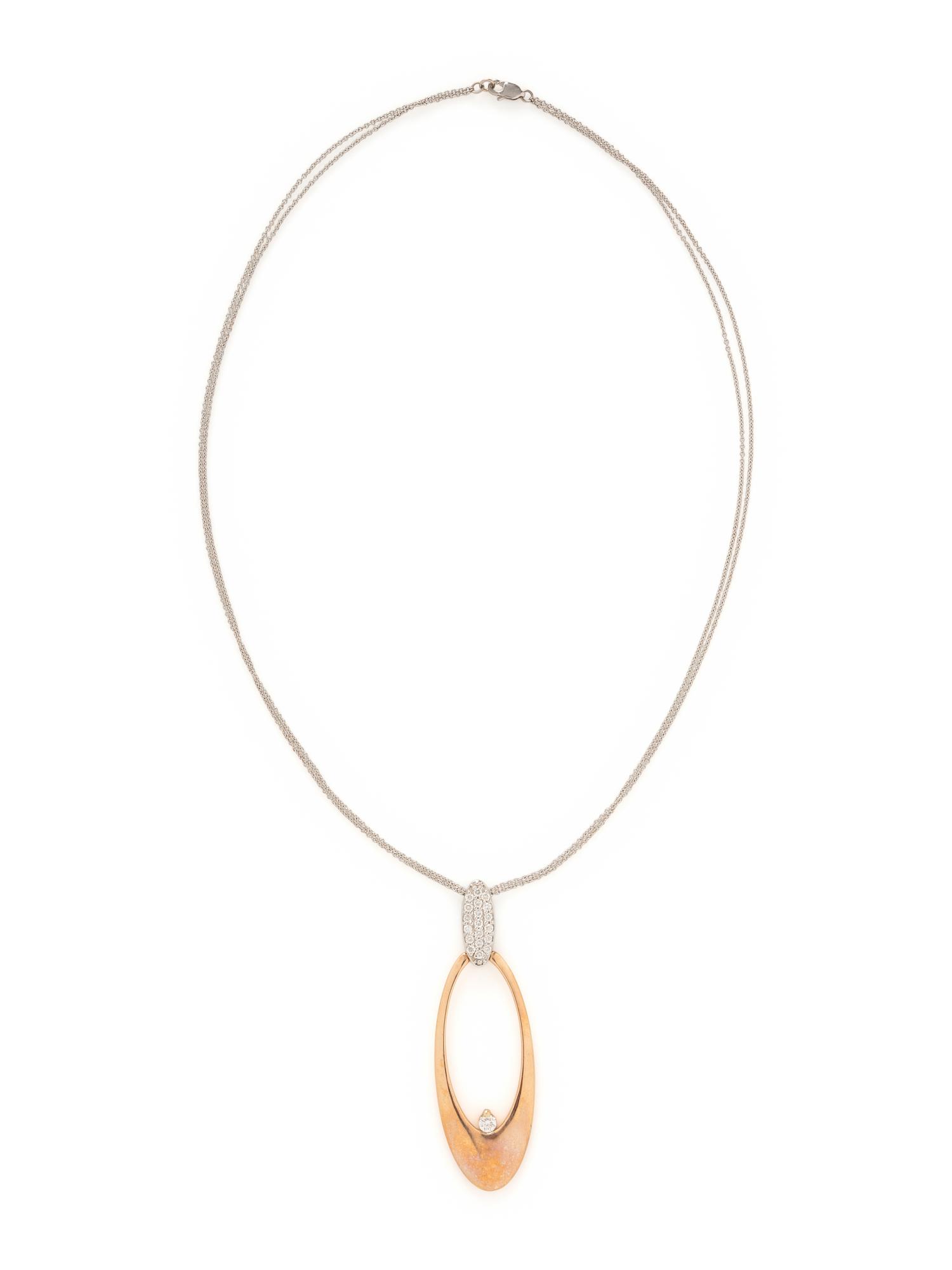 BICOLOR GOLD AND DIAMOND PENDANT/NECKLACE