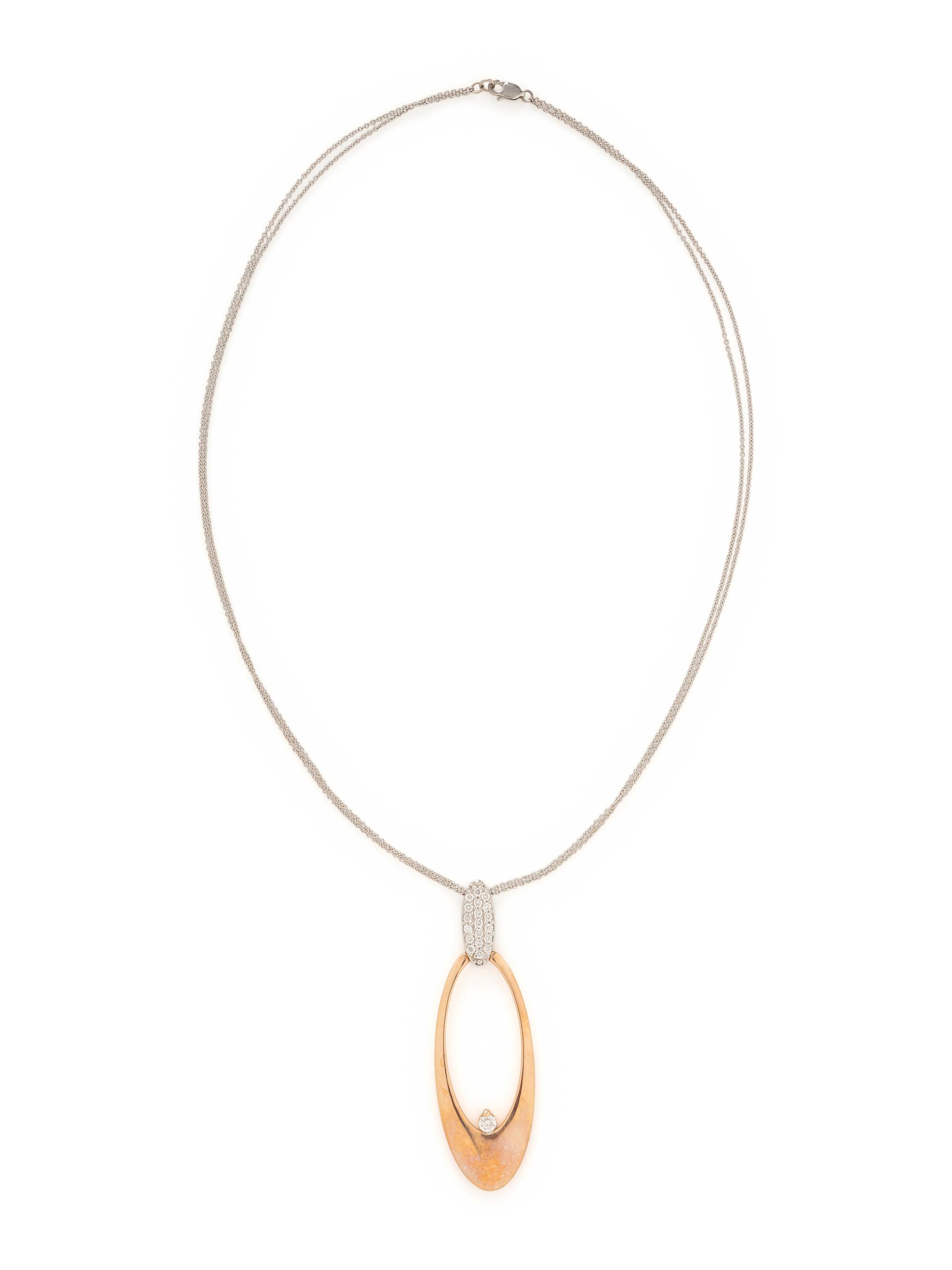 BICOLOR GOLD AND DIAMOND PENDANT/NECKLACE