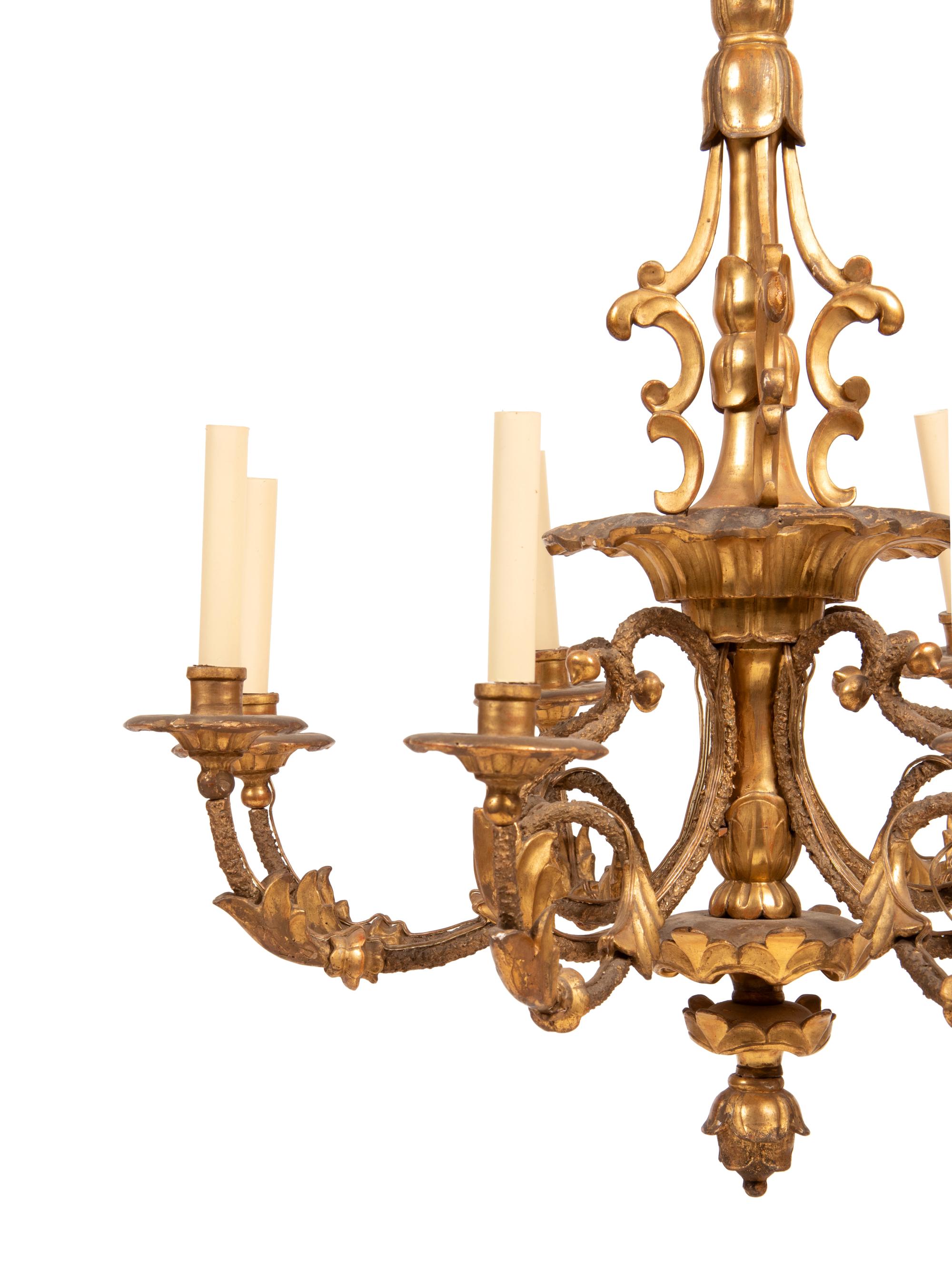 An Austrian Giltwood Eight-Light Chandelier