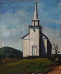 Gregorio Prestopino, (American, 1907-1984) — Church on a Hill, circa 1930