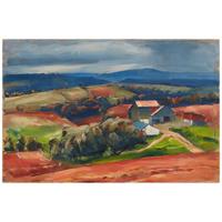 John Fulton Folinsbee (American, 1892–1972) Fields and Barn