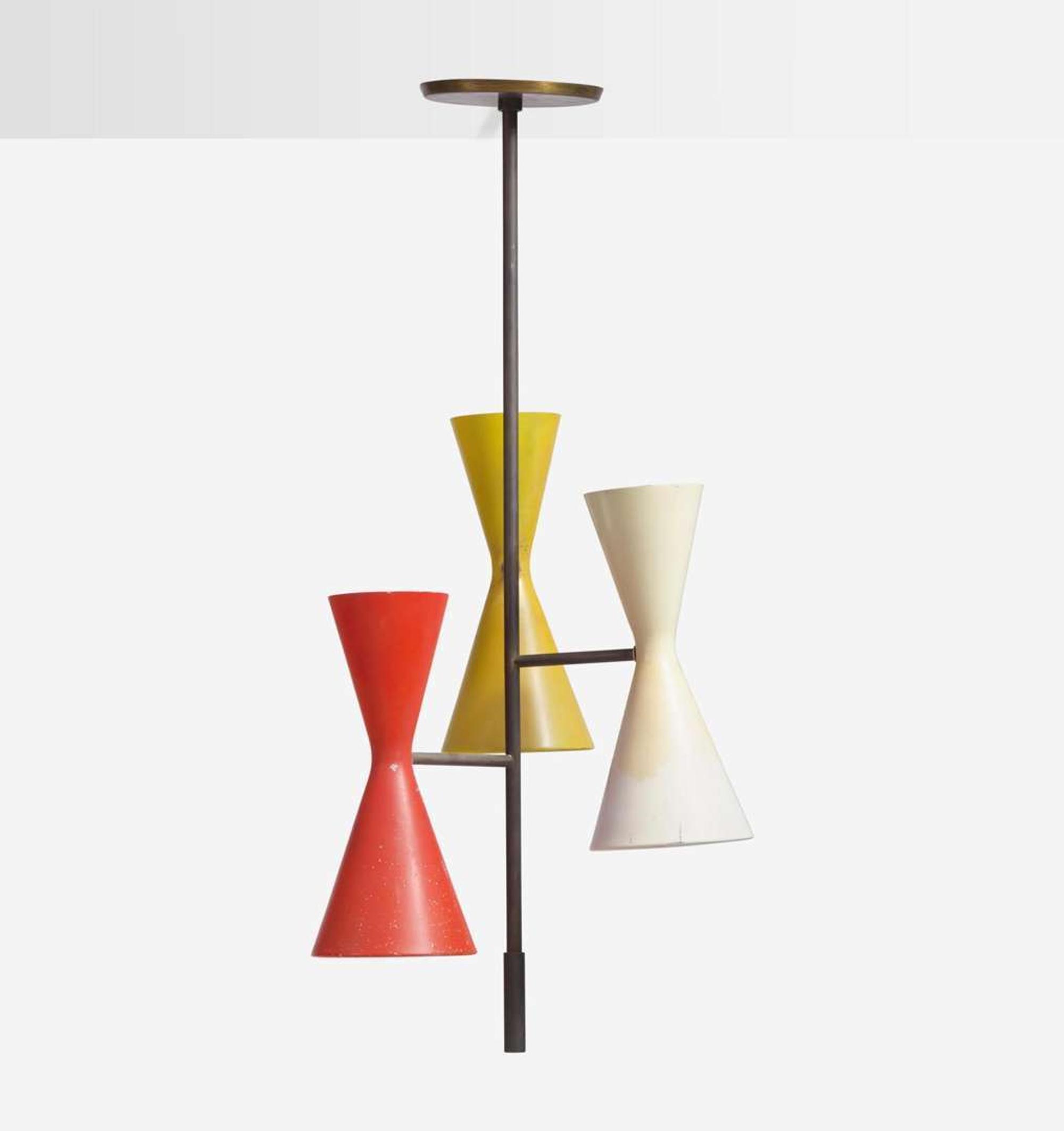Vladimir Kagan (American, 1927-2016) The Kagan Family Three-Light Ceiling Lamp, Kagan-Dreyfuss, Inc., USA, circa 1960