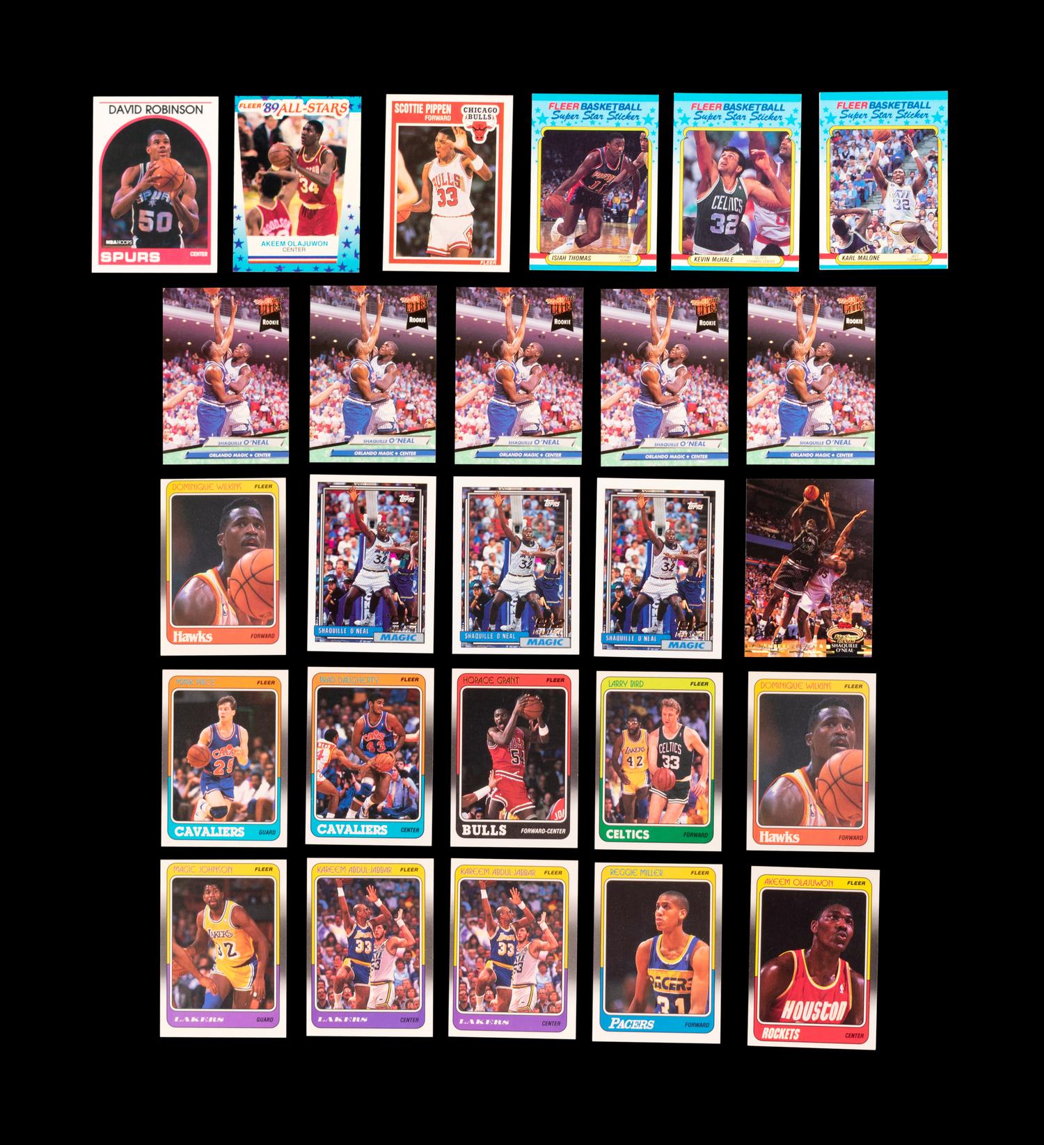 A Group of 95 1980s and 1990s Basketball Cards and Stickers Including Multiple Stars, Rookies and Michael Jordan Issues,