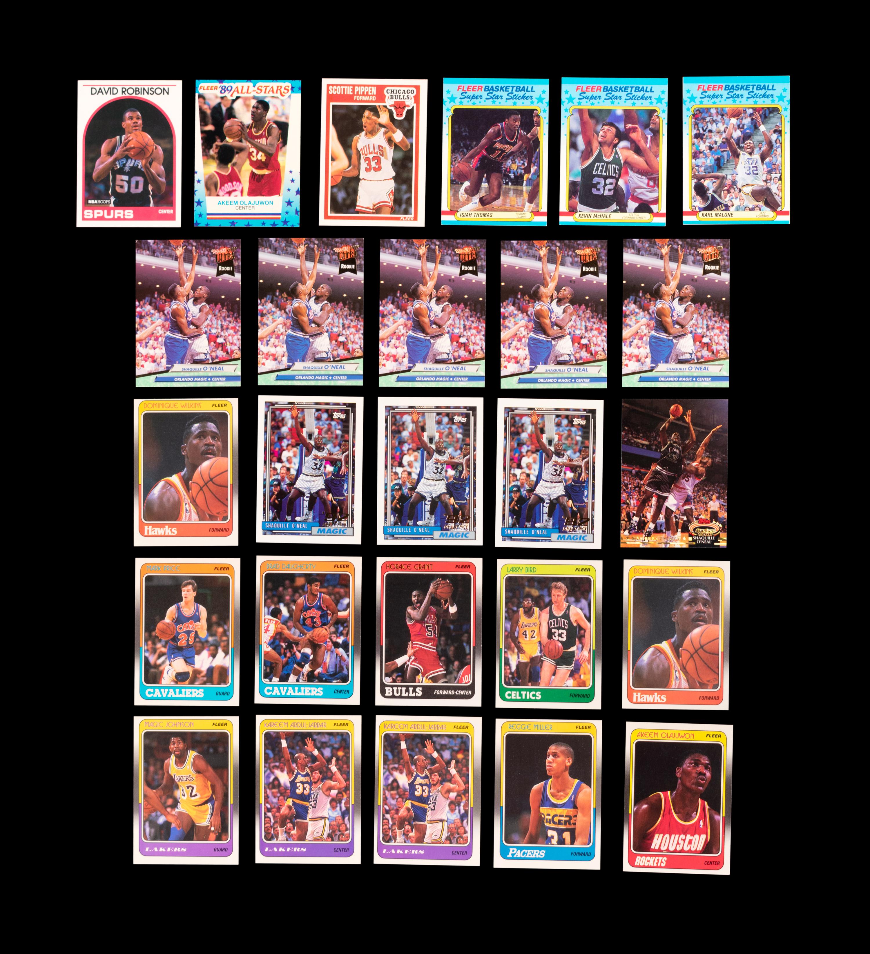 A Group of 95 1980s and 1990s Basketball Cards and Stickers Including Multiple Stars, Rookies and Michael Jordan Issues,