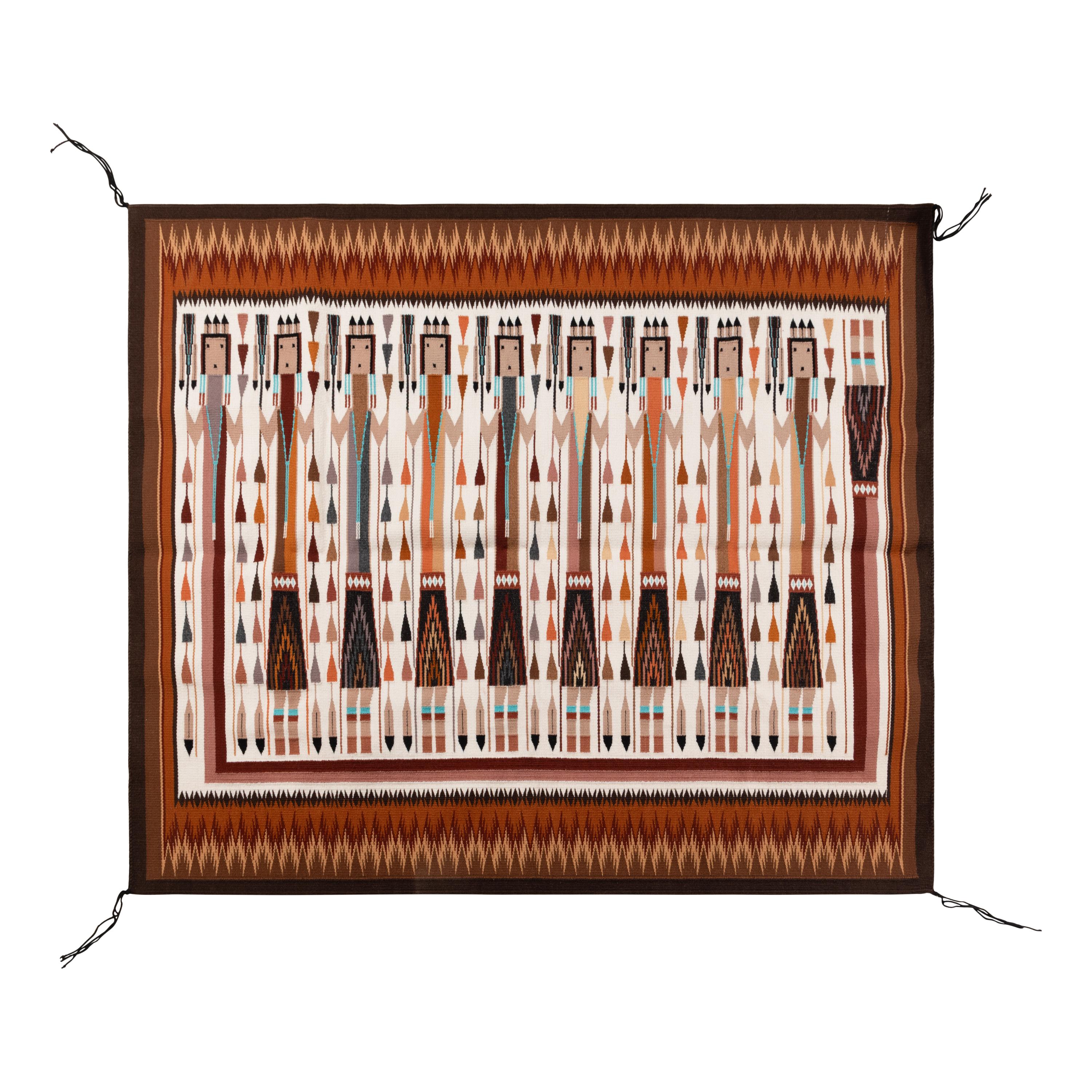 Etta Peacock, Master Weaver (Diné, 20th century) — Navajo Yei Weaving [Rug]