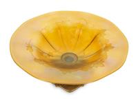 A Louis C. Tiffany Furnaces Amber Favrile Glass and Gilt Bronze Fruit Stand