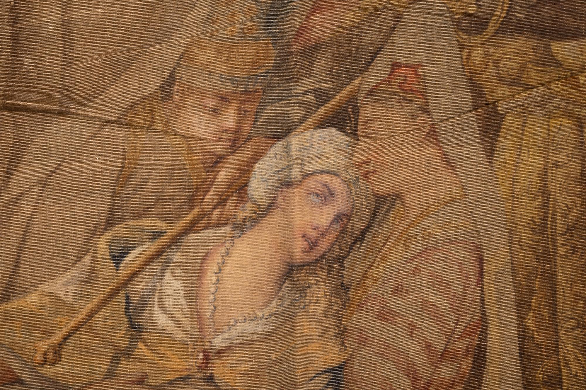 An Italian Painted Tapestry Depicting Esther Supplicating for the Lives of Her People