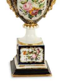 A Pair of French Porcelain Urns Mounted as Lamps