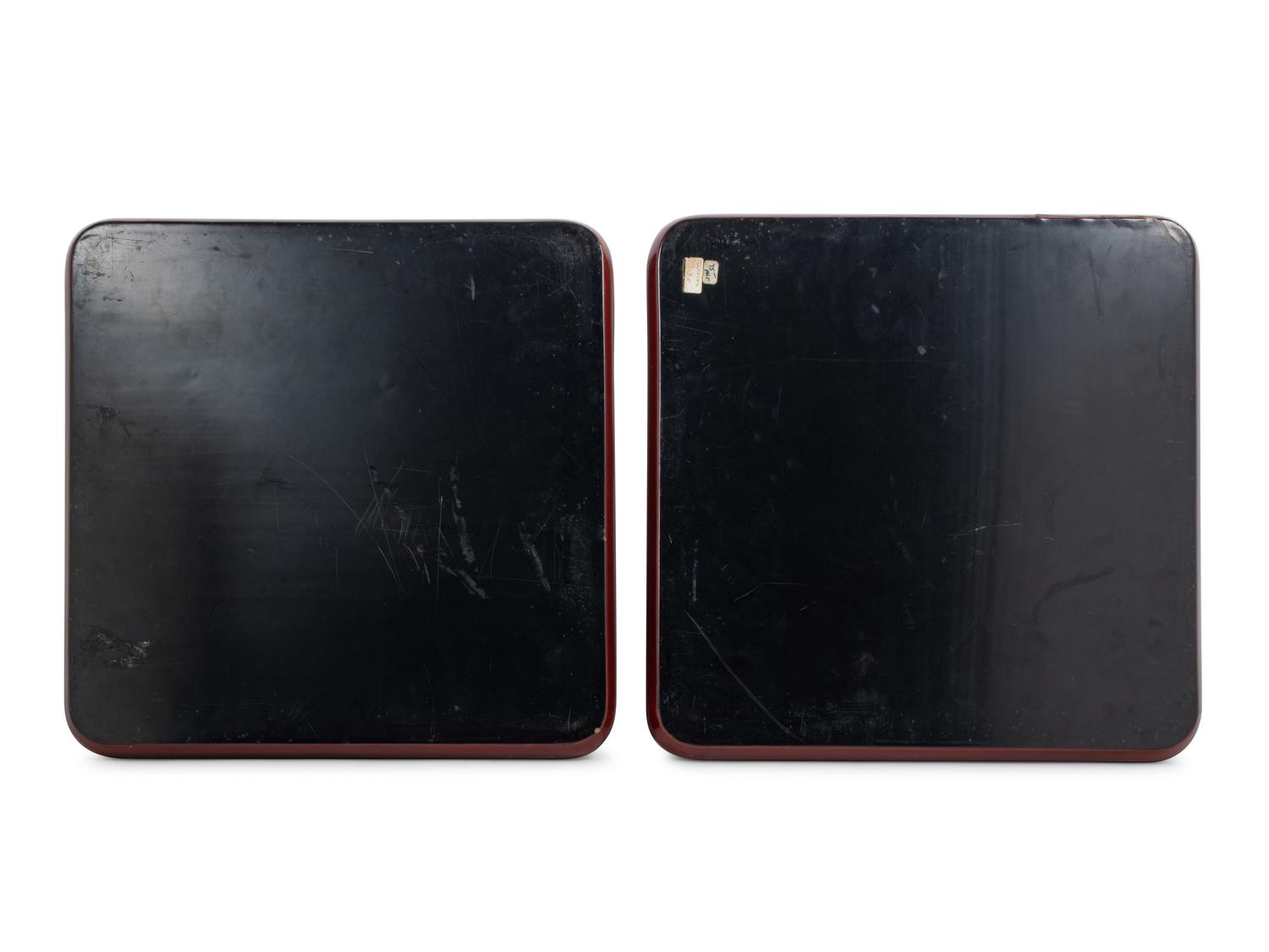 A Pair of Red Lacquer Trays