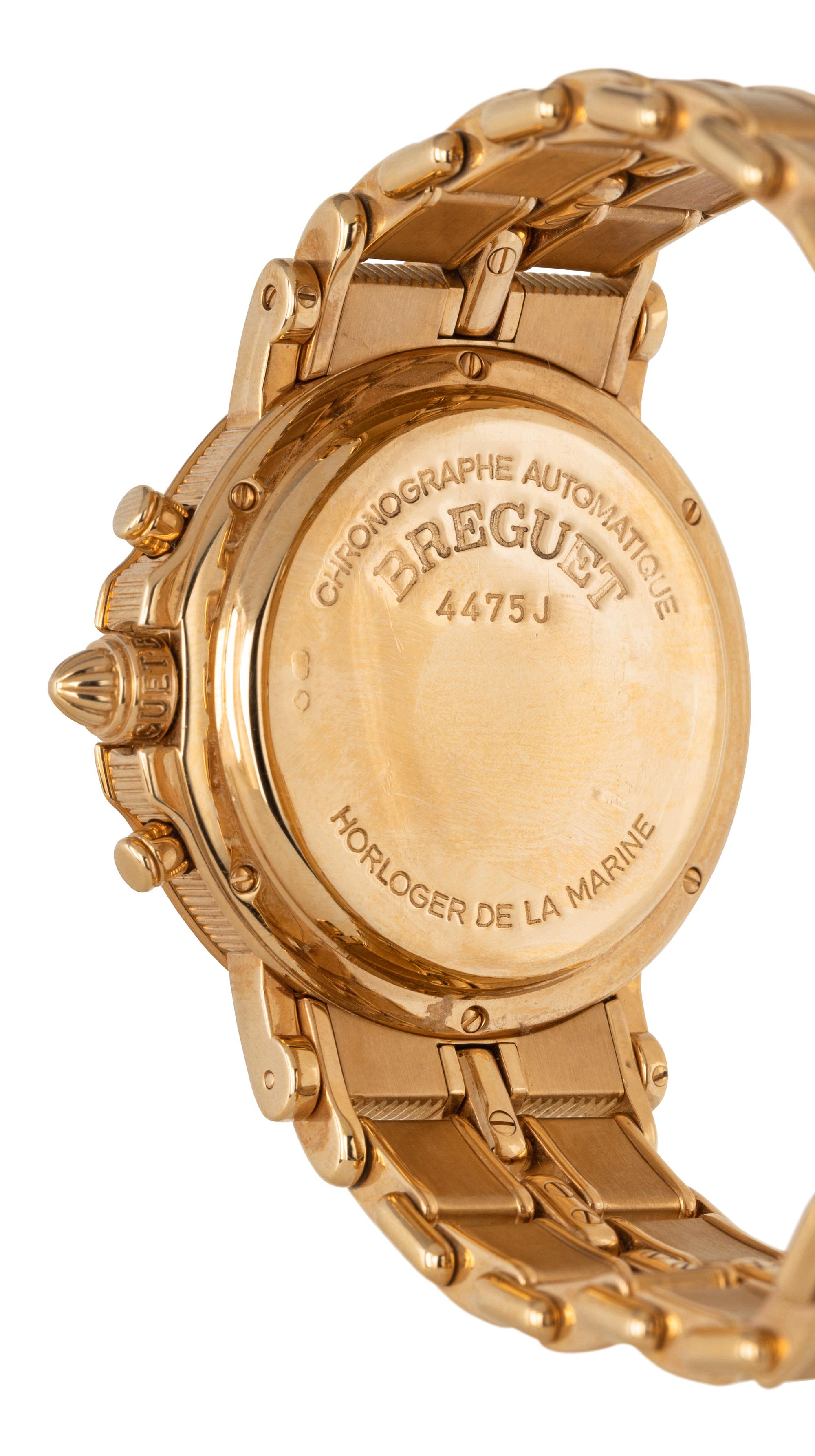 BREGUET, REF. 4475J 18K YELLOW GOLD CHRONOGRAPH 'HORLOGER DE LA MARINE' WATCH