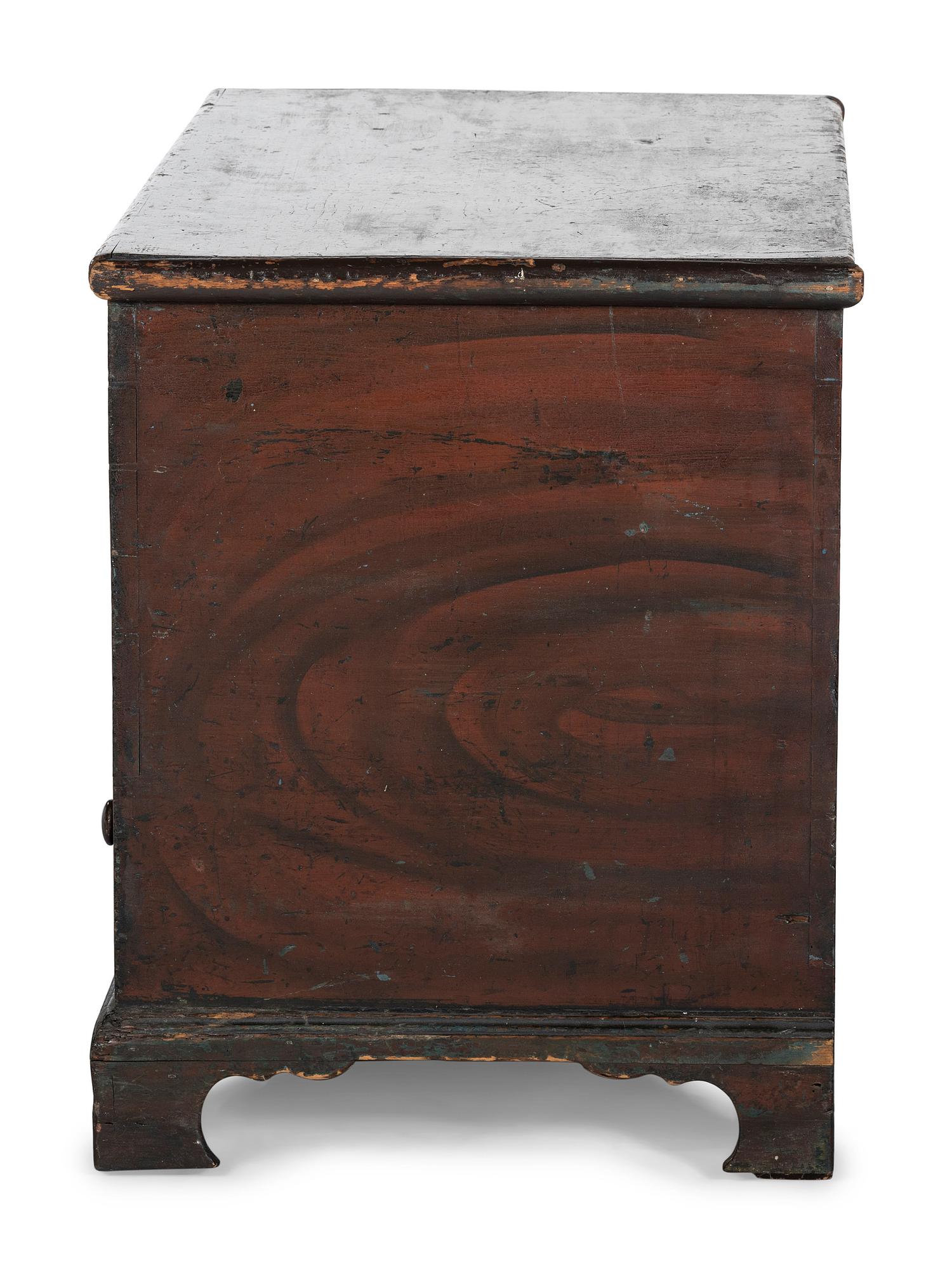 A Chippendale Grain-Painted Pine One-Drawer Blanket Chest
