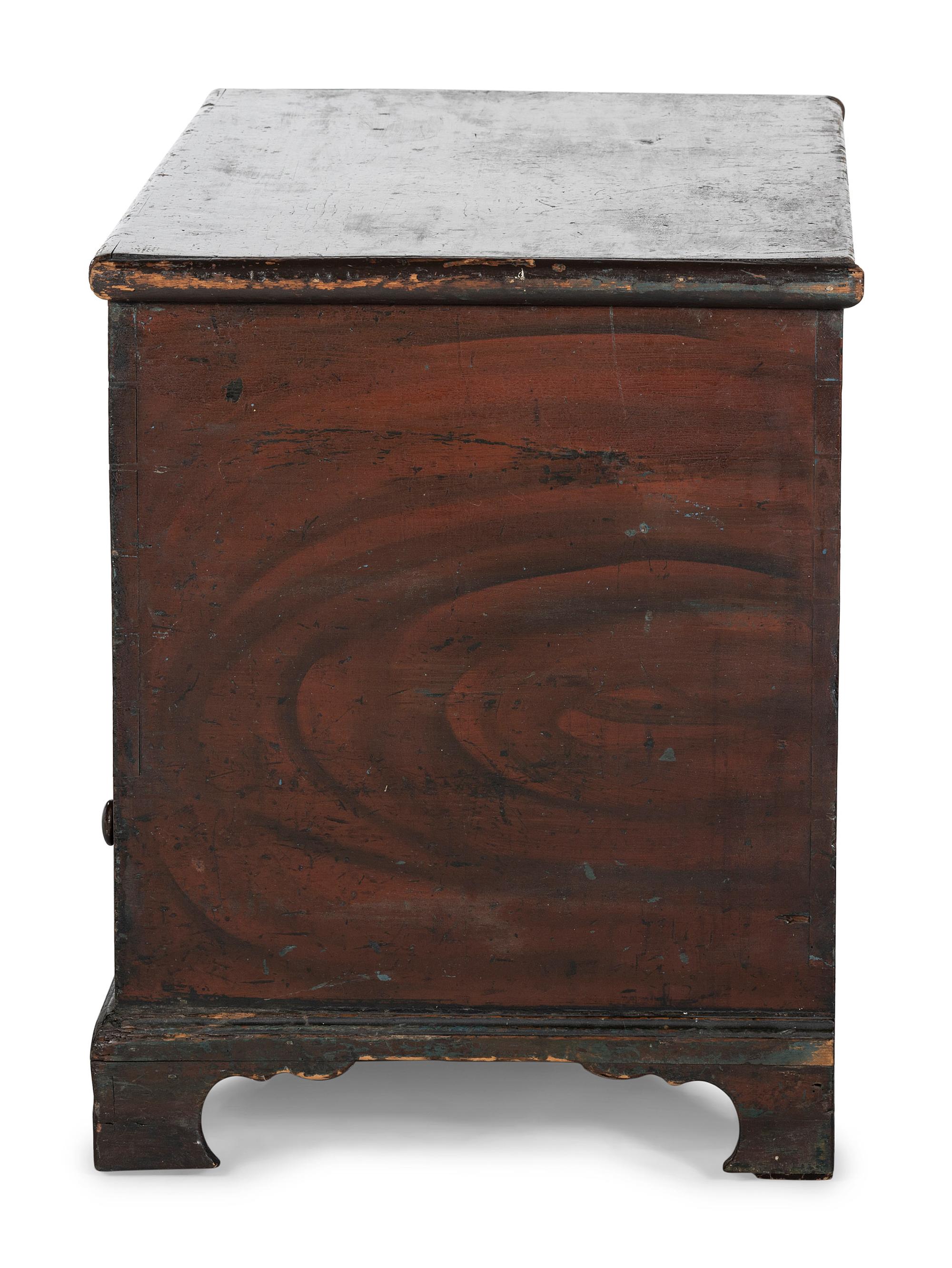A Chippendale Grain-Painted Pine One-Drawer Blanket Chest