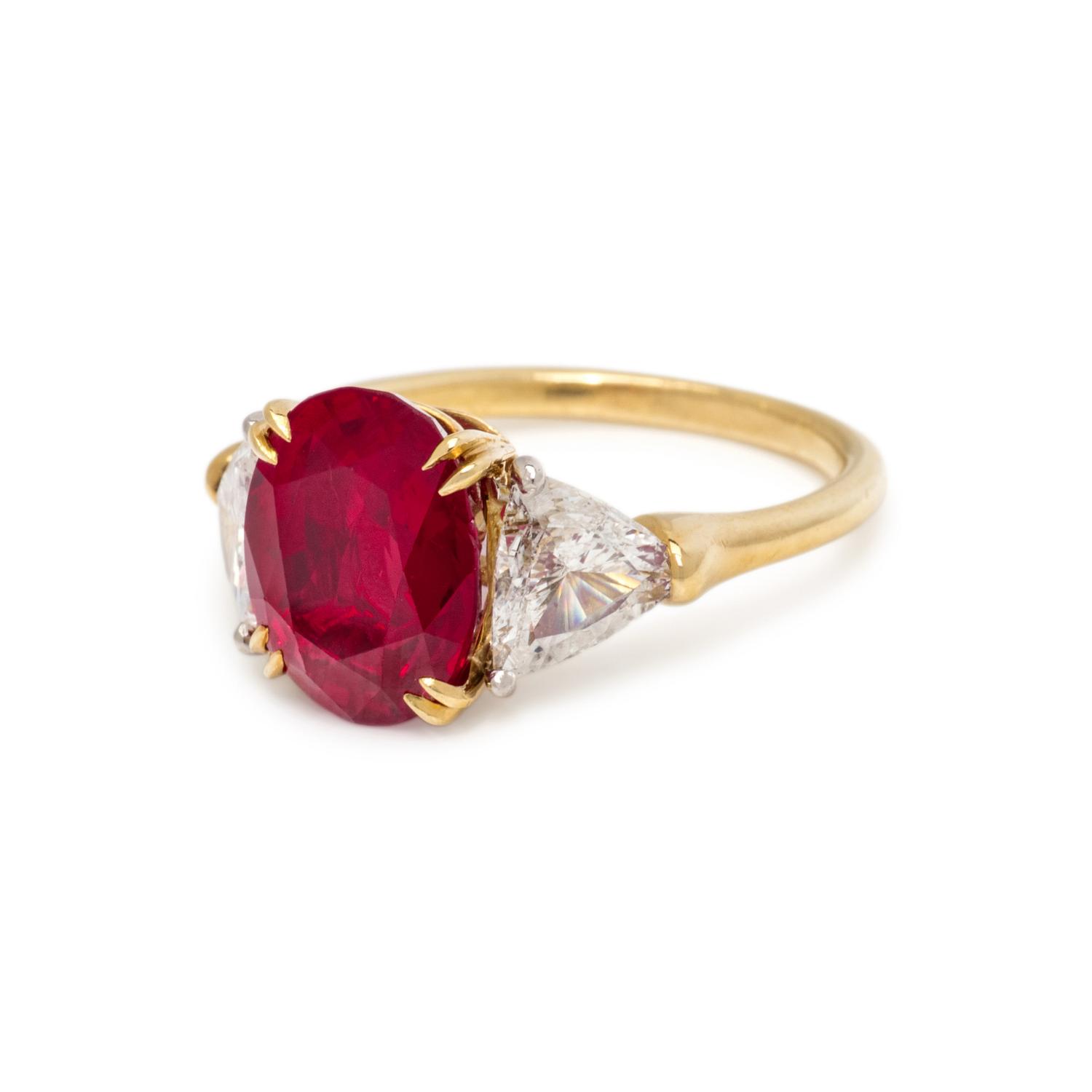 AN IMPORTANT BURMESE RUBY AND DIAMOND RING