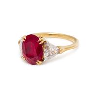 AN IMPORTANT BURMESE RUBY AND DIAMOND RING