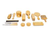 A Tiffany and Co. 18-Karat Yellow-Gold Fourteen-Piece Dresser Set