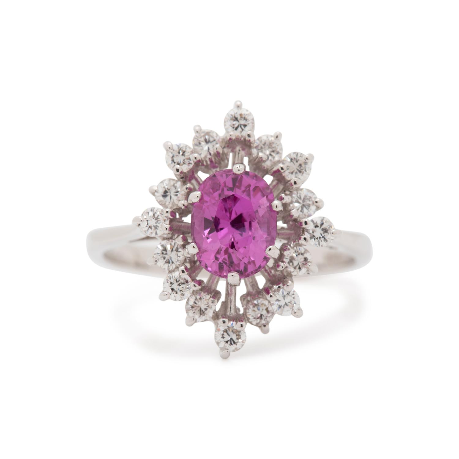 PINK SAPPHIRE AND DIAMOND RING