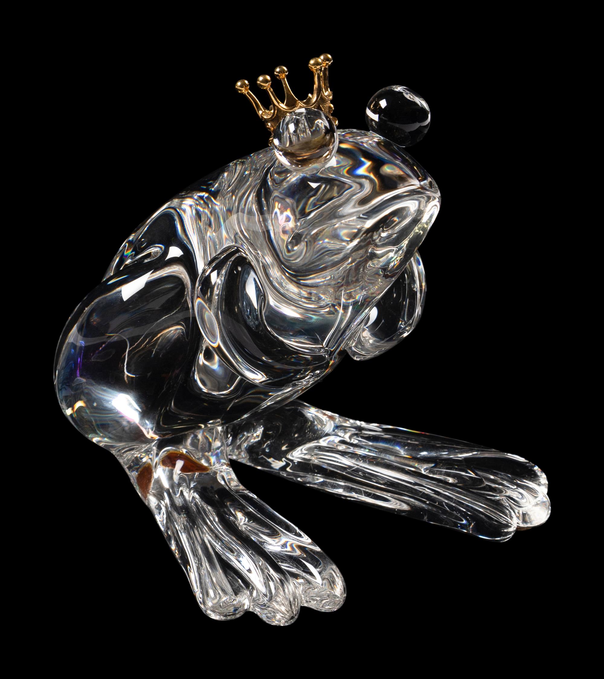A Steuben Frog Prince Gold-Mounted Figure
