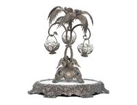 An English Silver-Plate Epergne and a Circular Plateau