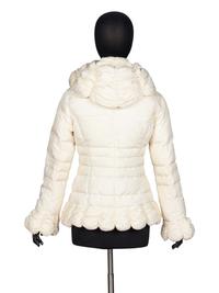 Moncler, Scallop-Edge Cream Puffer Jacket