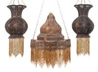 A Group of Three Syrian Brass Lanterns