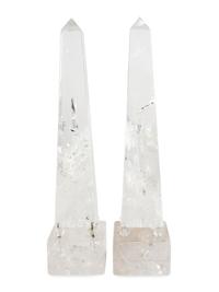 A Pair of Rock Crystal Obelisks