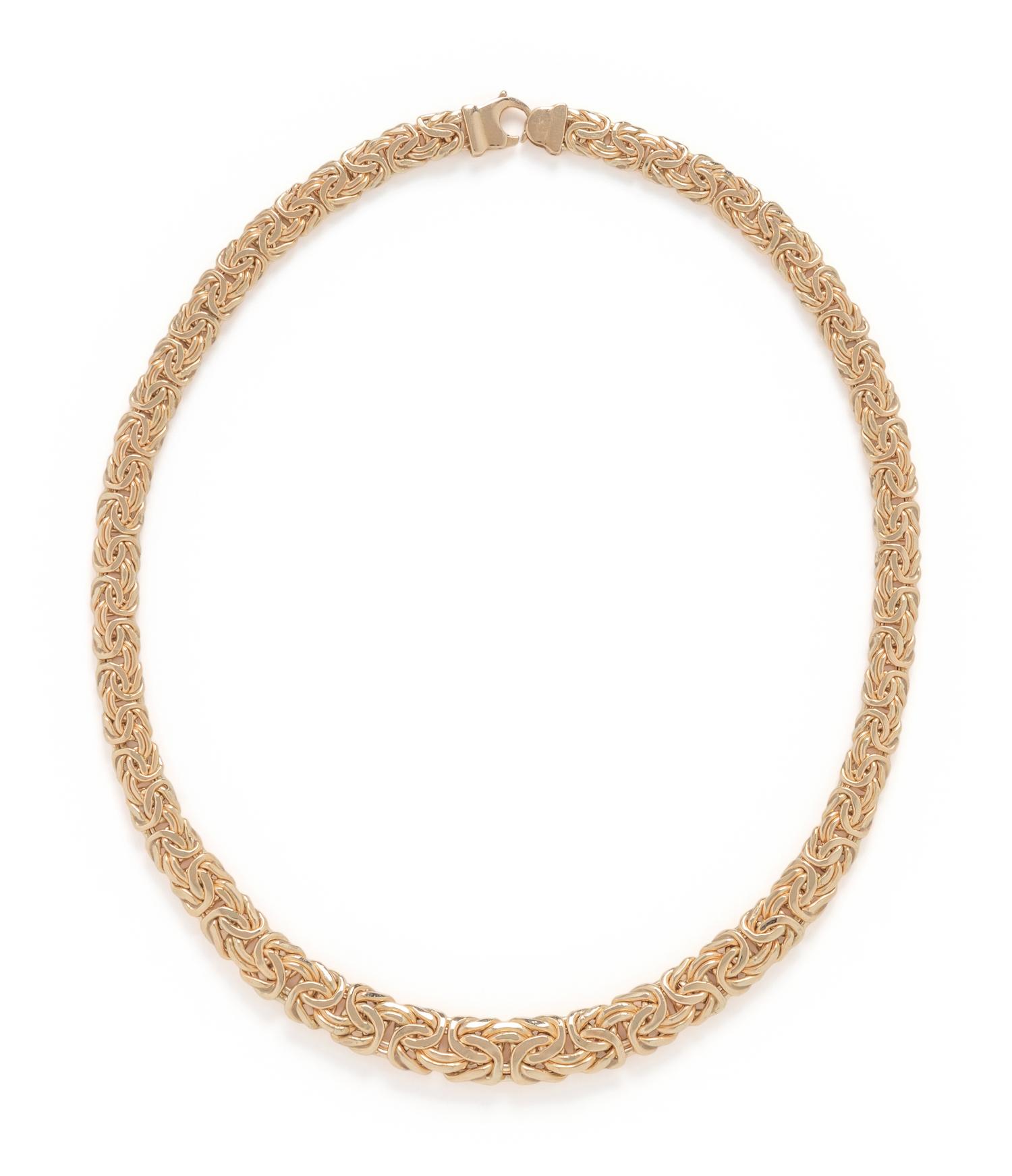 YELLOW GOLD BYZANTINE LINK NECKLACE