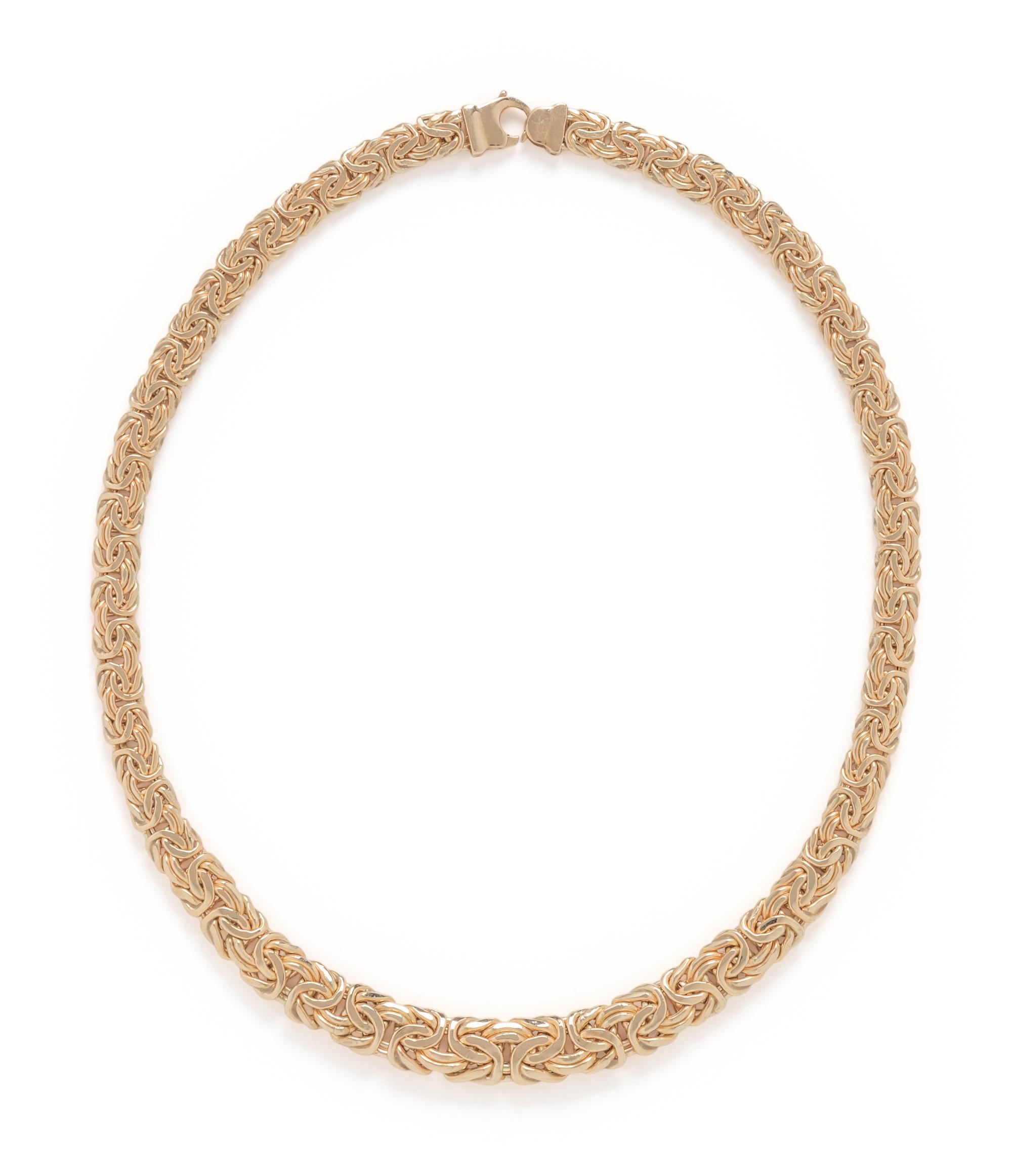 YELLOW GOLD BYZANTINE LINK NECKLACE