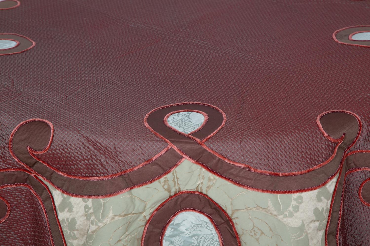 A Pair of Fabric-Covered Circular Side Tables