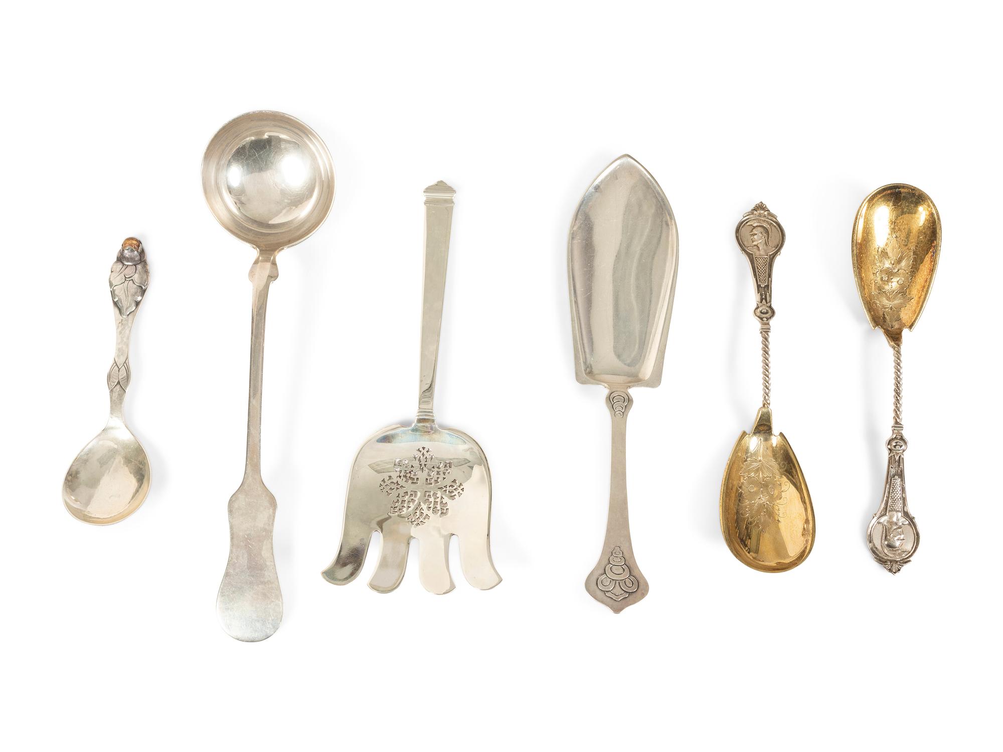 A Group of Silver Serving Flatware