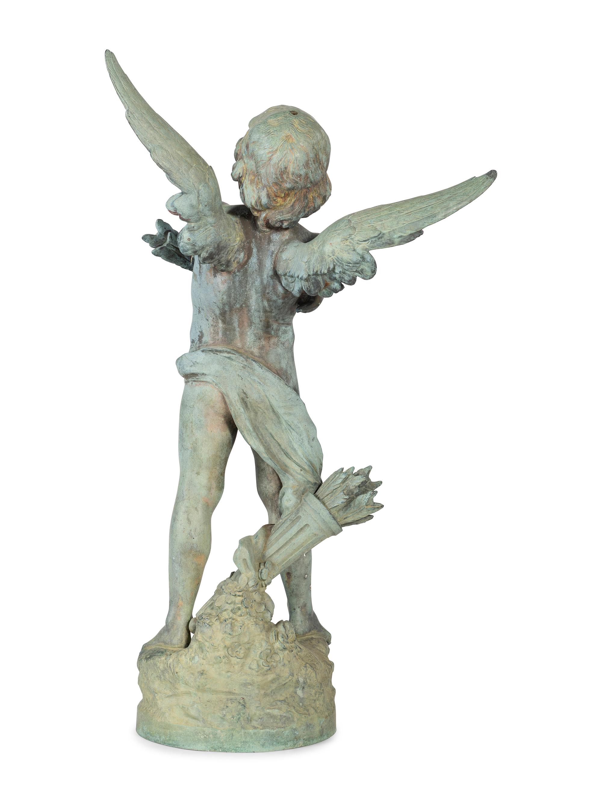 A Bronze Cupid Sculpture, After Auguste Moreau (French, 1834-1917)