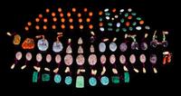 A Large Collection of Ninety-Two Hardstone Pendants and Jewelry Articles Length largest 2 1/4 inches. — 19TH-20TH CENTURY