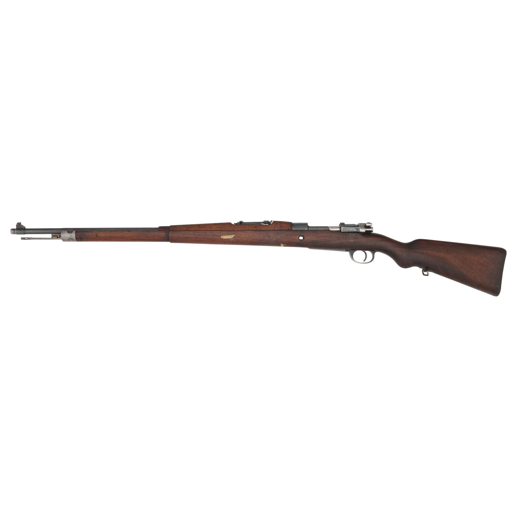 ** Argentine Mauser Model 1909 Rifle Missing Barrel Bands and Stock Bolt