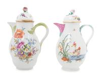Two Continental Porcelain Coffee Pots