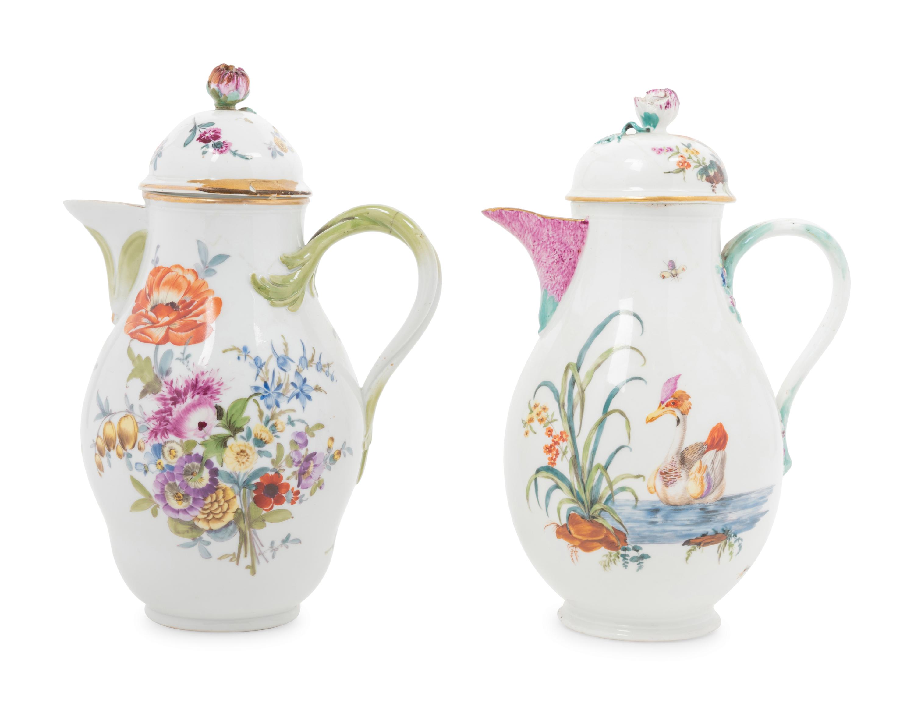 Two Continental Porcelain Coffee Pots