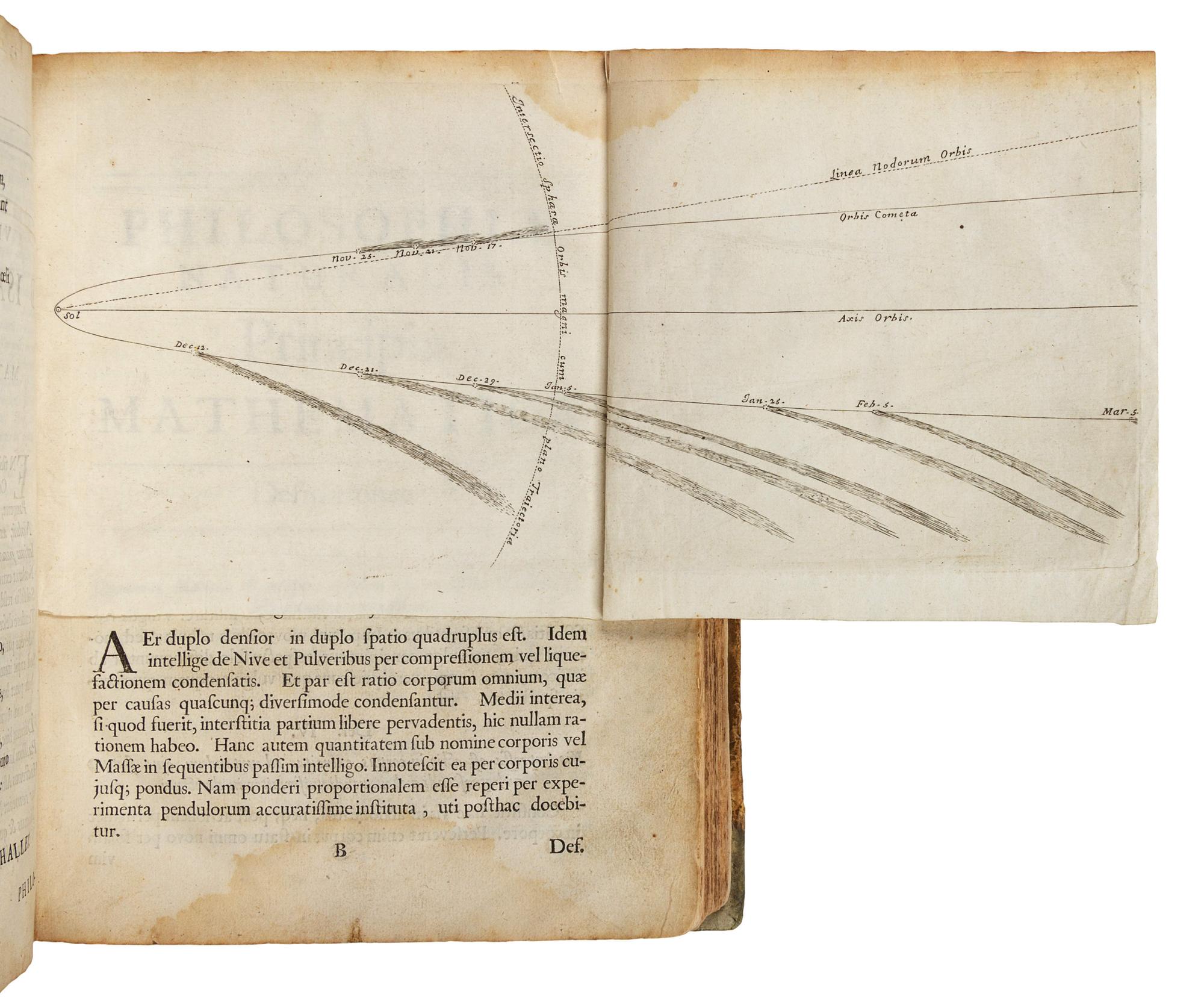 NEWTON, Isaac, Sir (1642-1727). Philosophiae naturalis principia mathematica . [Edited by Edmond Halley (1656-1743)]. London: Joseph Streater for the Royal Society [at the expense of Edmond Halley], to be sold by Samuel Smith and other booksellers, 1687.