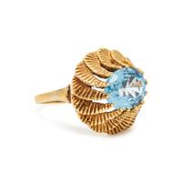 YELLOW GOLD AND BLUE TOPAZ RING