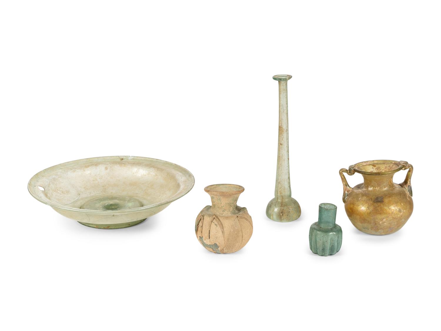 Five Roman and Islamic Glass Vessels