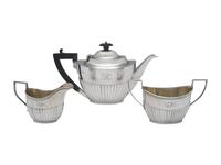 A Three-Piece Silver Tea Service