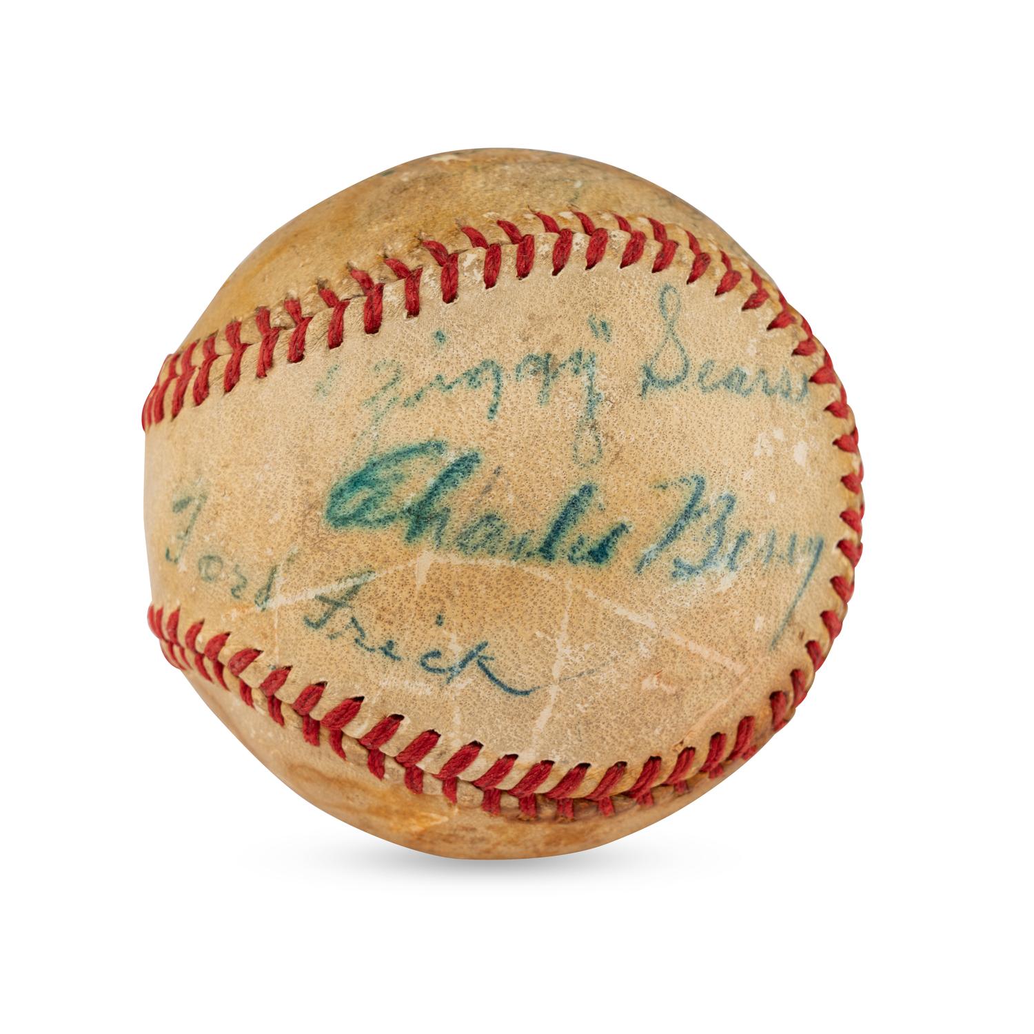 A World Series Umpire Multi Signed Autograph Baseball Also Featuring Ford Frick