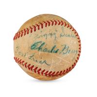 A World Series Umpire Multi Signed Autograph Baseball Also Featuring Ford Frick