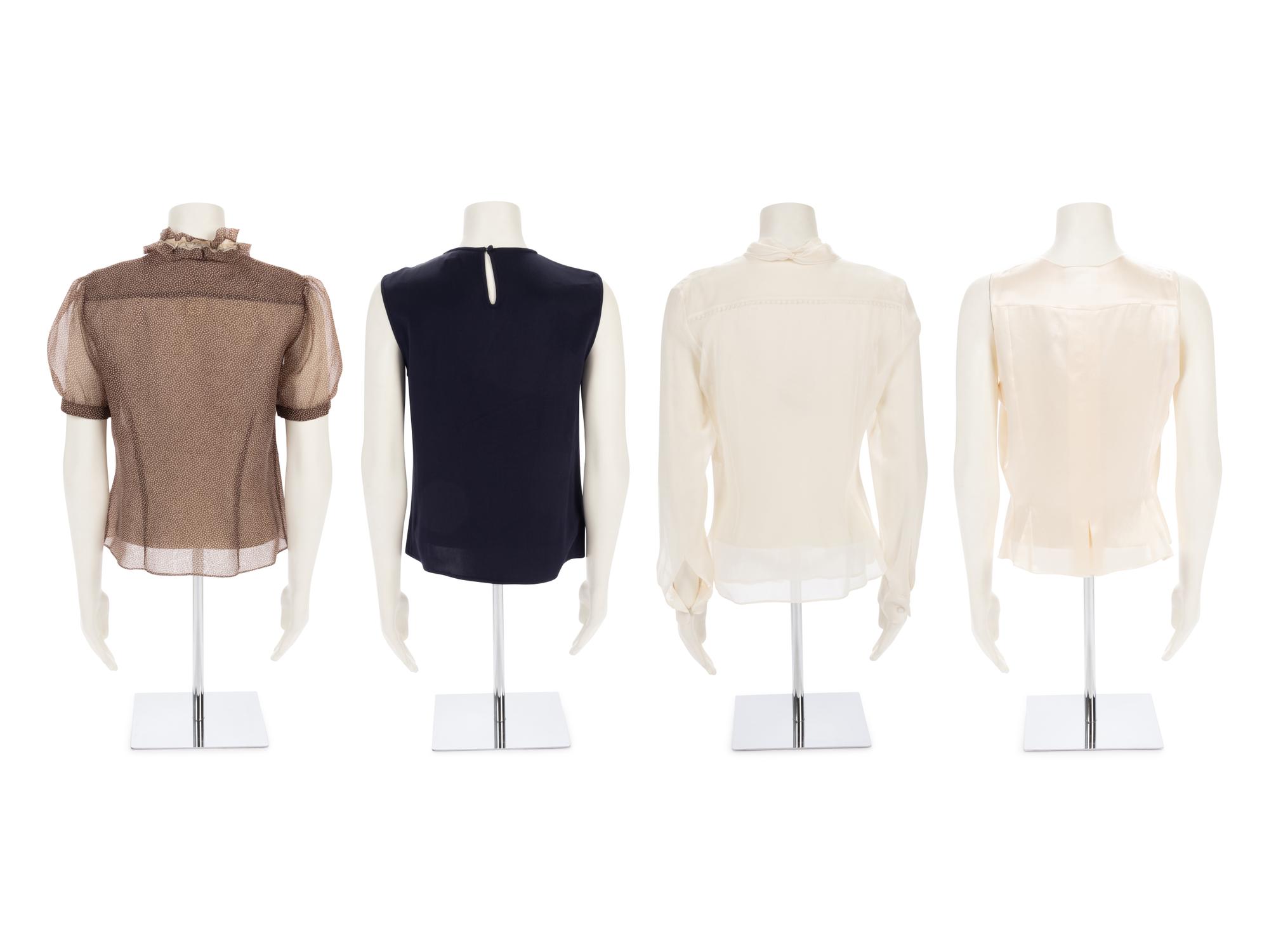 Six Designer Tops: Three Chanel, One Rena Lange, One Valentino, One Derek Lam, ca.2002-2009