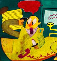 Peter Saul, (American, b. 1934), Head Office, 1963